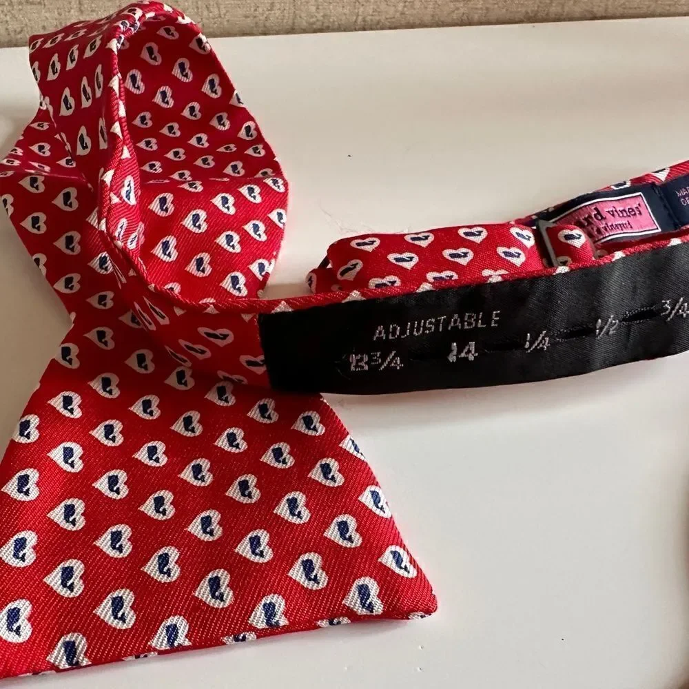 Vineyard Vines Red Hearts Silk Bow Tie for Kids - Playful & Charming